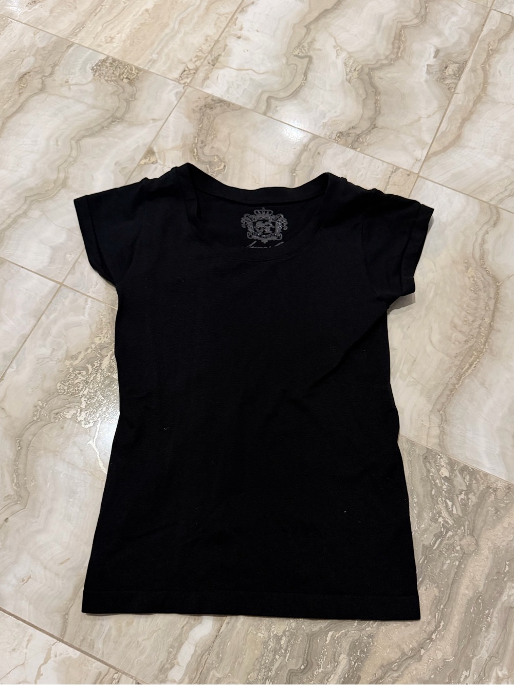 Sugarlips Black Short Sleeve Scoop Neck Tee